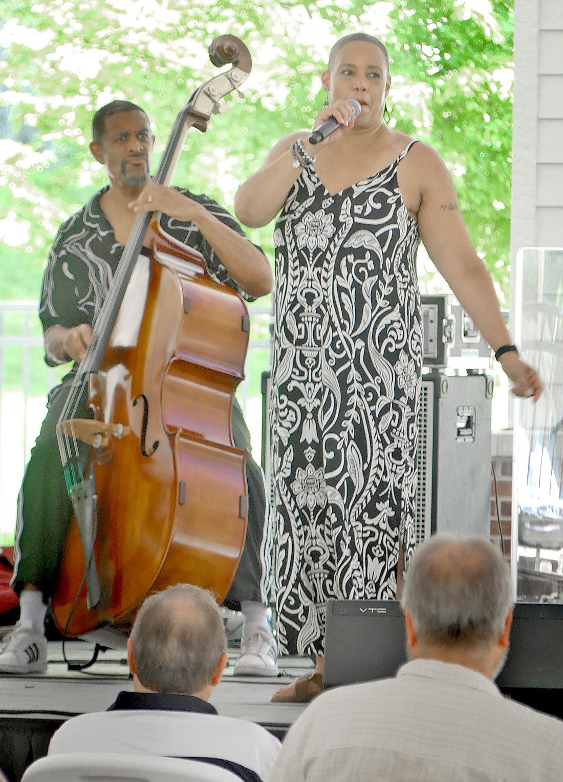 The Margaret Murphy-Webb Quintet was one of three bands to perform at Saturday's Jazz Festival in the Miller Sunset Pavilion, 705 Park Ave., Winona Lake. Murphy-Webb is a Chicago-based jazz musician, eductor, producer and arts agitator, according to her biography on her official website. An award-winning international performer, she has been showcasing her talent in the Chicago area for over 30 years. Photo by Gary Nieter, Times-Union