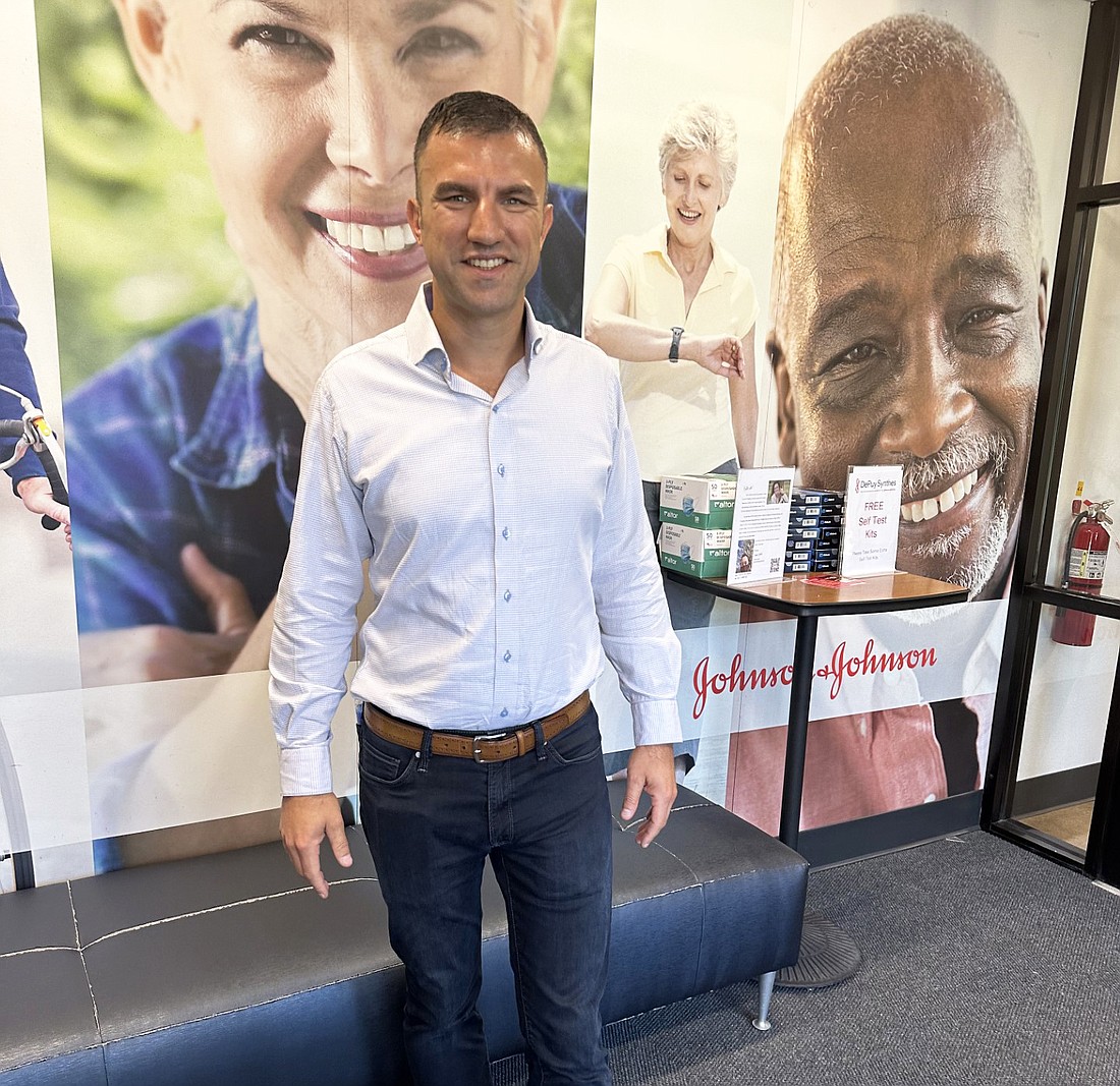 Second District U.S. Congressman Rudy Yakym III poses for a photo Tuesday at DePuy-Synthes in Warsaw. Photo by David Slone, Times-Union