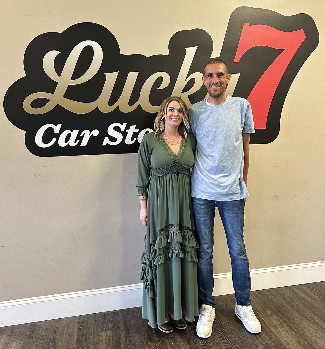 Pictured (L to R) are Lucky 7 Car Store owners Amanda Marshall and Travis Dice. Photo by David Slone, Times-Union