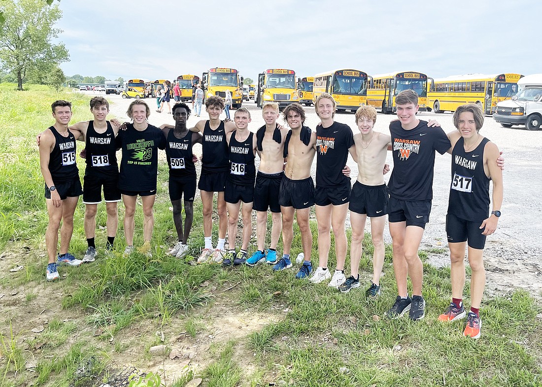 The Warsaw boys Cross Country team.