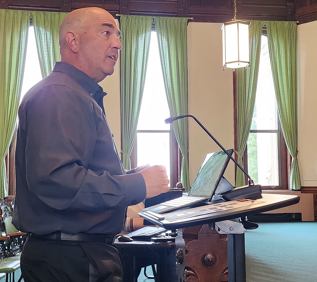 Rich Haddad shares his thoughts and ideas on how the Kosciusko County Board of Health should use the Health First Indiana funds. Photo by Deb Patterson, InkFreeNews