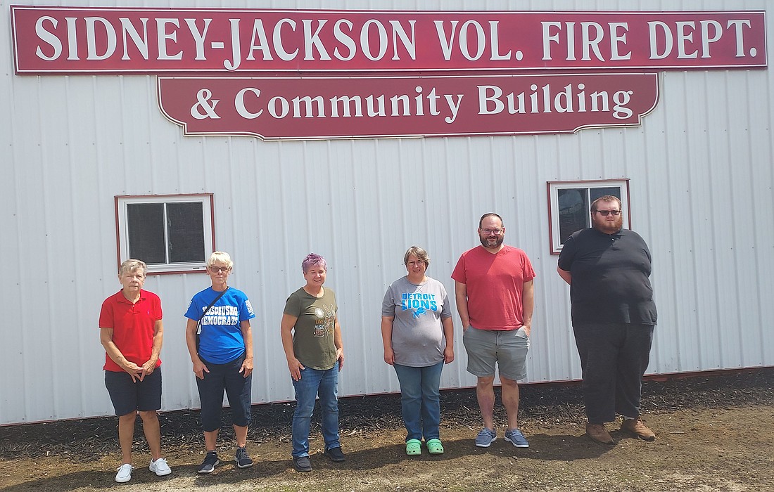 Pictured (L to R) are Yvonne Lent, Sidney town convention chair; Vicki Morton, Democrat Party chair; Laura Lent, convention secretary; and convention winners for the Nov. 7 election Rebecca Adams, Brandon Allen and Gavin Parrett. Photo by Jackie Gorski, Times-Union