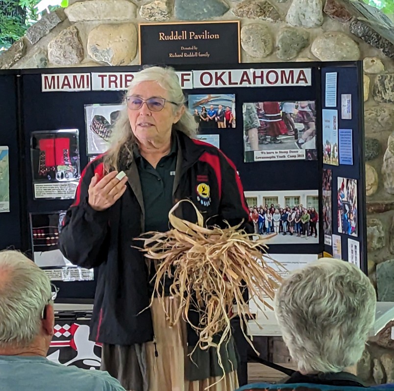 Dani Tippmann discusses natural foods at Saturday’s event. Photo by John Beams