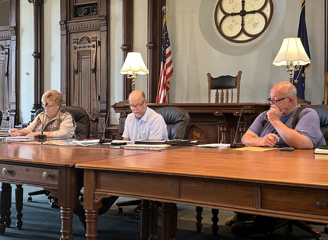 The Kosciusko County American Rescue Plan Act Committee on Wednesday voted to obligate the county’s remaining ARPA funds to the public safety communications tower in Sidney, Joe’s Kids, Wagon Wheel Center for the Arts and the YMCA. Pictured (L to R) are committee members Sue Ann Mitchell, county council; chair Cary Groninger, county commissioner; and Mike Long, county council president. Photo by David Slone, Times-Union