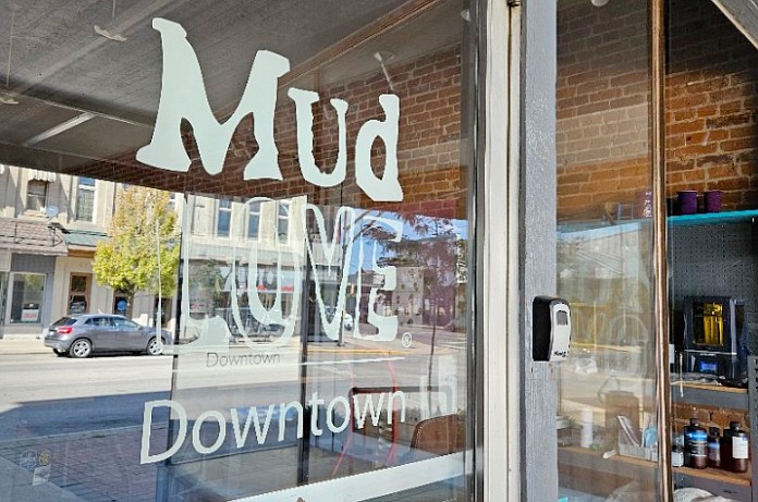 The entrance of MudLOVE on South Buffalo Street in Warsaw is seen last week. The manufacturing location has closed and operations have moved to the Dominican Republic. A business office in Winona Lake remains open. Photo by Dan Spalding, News Now Warsaw