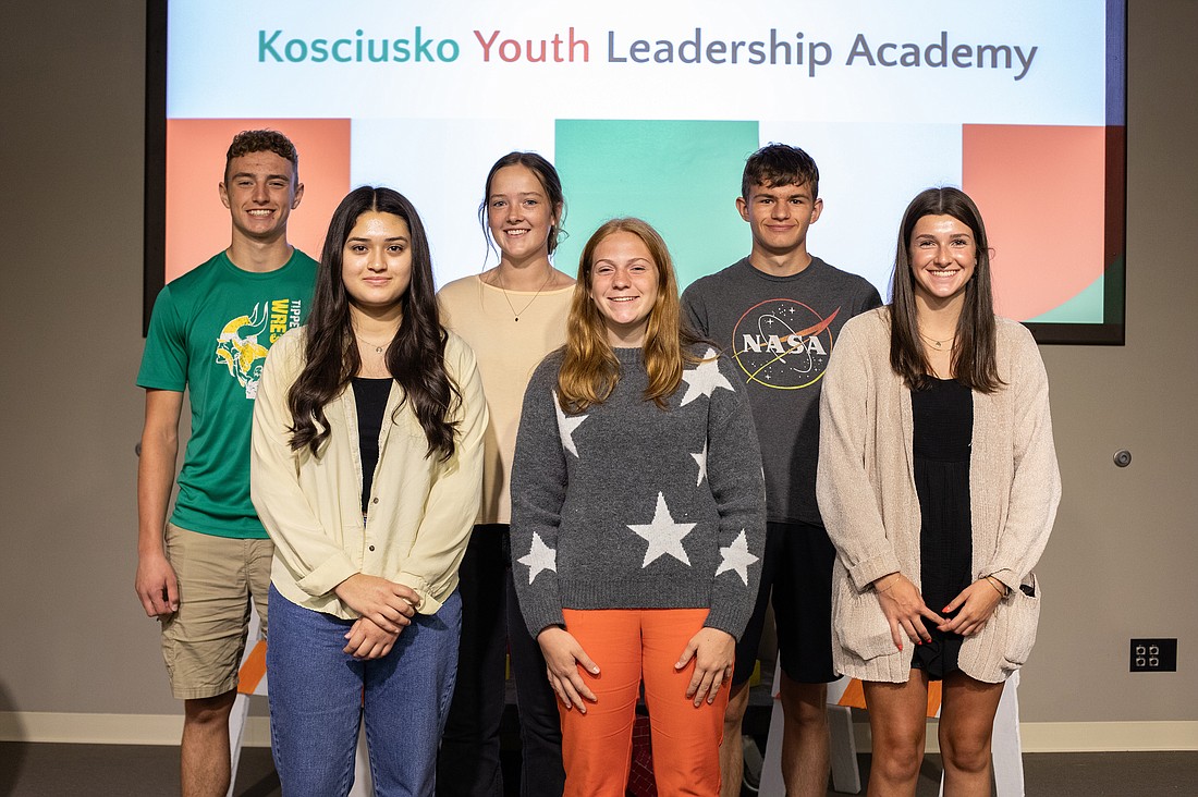 Pictured (L to R) are, front row: Marisol Anahi Cervantes Maldonado, WCHS; Piper Elrod, Lakeland Christian Academy; Ella Beer, Wawasee High School; back row: Colton Crabb, Tippecanoe Valley High School; Amy Brown, Whitko High School; and Travis Barnhart, Triton Junior-Senior High School. Photo Provided