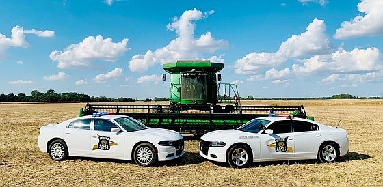 The Indiana State Police Bremen Post reminds Hoosier motorists that fall harvest is rapidly approaching and there will be an increase in agricultural equipment on the roads. Photo Provided