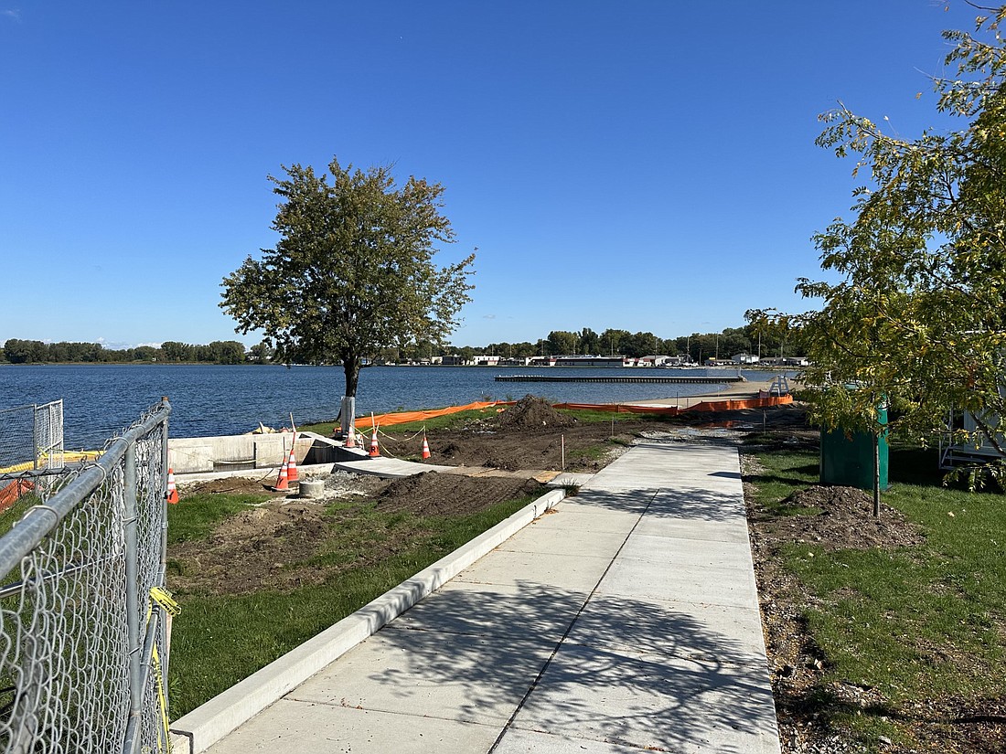 Work on the Center Lake Recreational Trail continues, but it is expected to be completed by December. Photo by David Slone, Times-Union