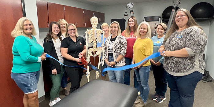 Muscle Activation Kosciusko was recognized with a ribbon-cutting ceremony by the North Webster-Tippecanoe Township Chamber of Commerce on Friday inside the North Webster Community Center. Pictured (L to R) are, front row: Sue Ward, chamber board member; Sarah Hurst, Muscle Activation Kosciusko; Karen Tanner Byrd, Muscle Activation Kosciusko; Emily Shipley, chamber president and North Webster Community Center executive director; Elise Guy, chamber treasurer; and Nicole Nabinger, chamber board member; back row: Susan Stump, chamber board member; Paula Miller, chamber board member; Gwen Fuchs, chamber board member; and Lyn Crighton, chamber member. Photo Keith Knepp, InkFreeNews