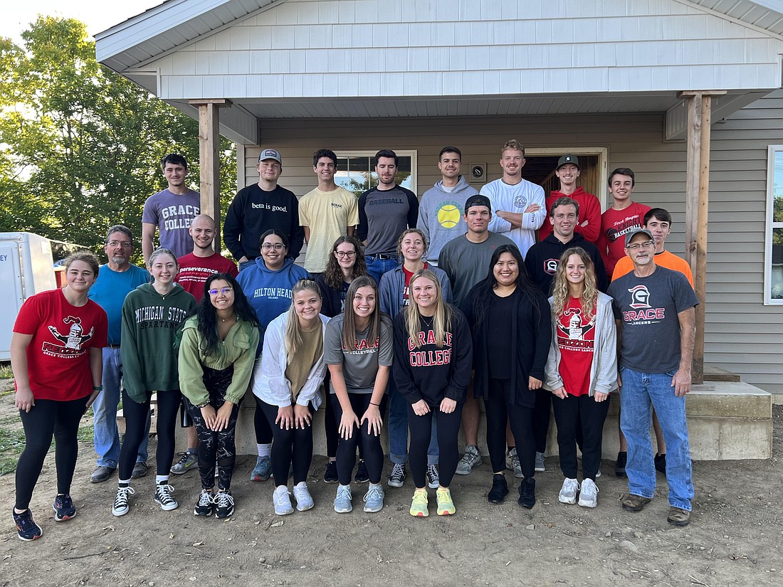 Grace College accounting students volunteer at Habitat for Humanity for the Indiana CPA Society’s “Day of Service.” Photo Provided.