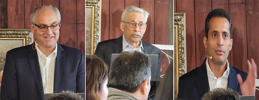 Pictured (L to R) are Alexander Lenert, CEO of Texmo Blank; Satish Batel, former owner of Medcast; and Arjunan Ramachandran, managing director of Texmo Blank. Photos by Deb Patterson, InkFreeNews