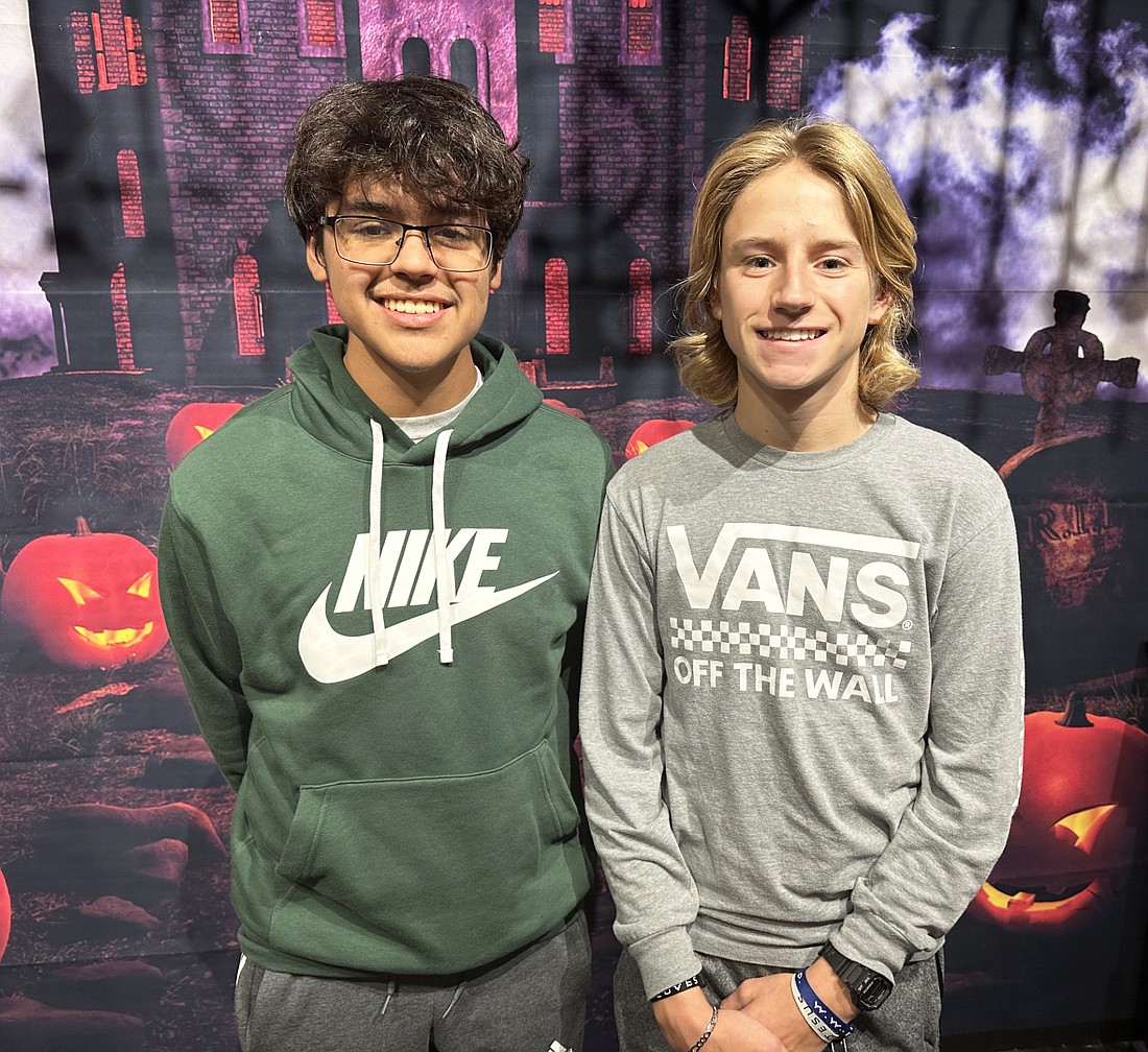 Pictured (L to R) are Gaby Basalo and Isaac Greene, two of the cast members of the Wagon Wheel Junior musical “You Ain’t Nothin’ But a Werewolf.” Photo by David Slone, Times-Union