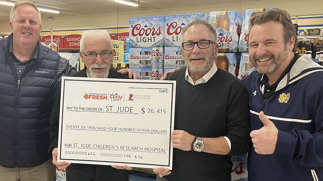 Pictured (L to R) are Jay Solloway, Five Star Distributing; Buddy Bowen, Neighborhood Fresh Syracuse; Kevin Springer, Neighborhood Fresh Syracuse; and Joel Arnold, Five Star Distributing. Photo Provided.