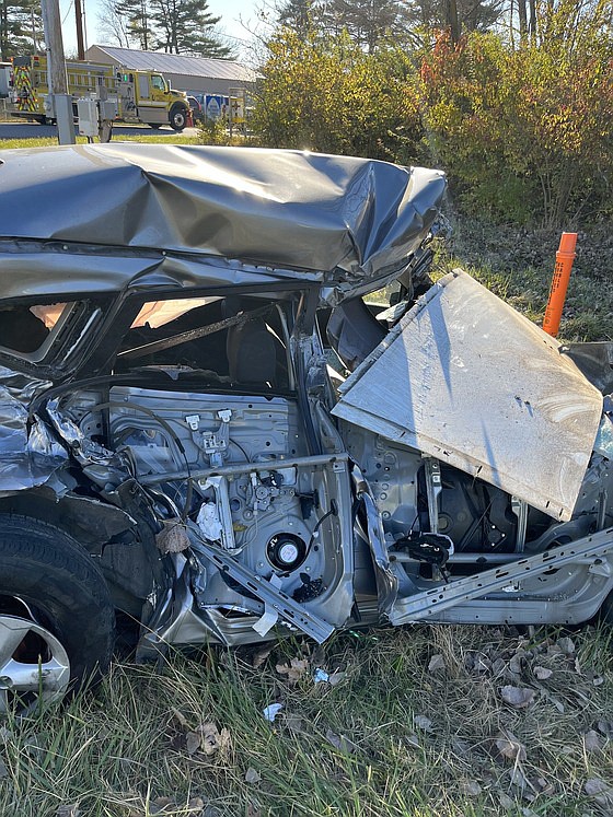 The driver of this gray Nissan Rogue was a 17-year-old who was transported to Memorial Hospital in South Bend with injuries that were not considered life-threatening. Photo Provided by Indiana State Police