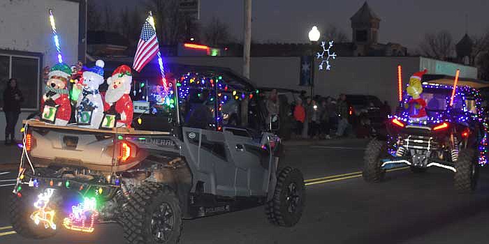The ATV Light Parade proceeded down North Webster’s Main Street during the Christmas tree lighting festivities Saturday. Photo by Lilli Dwyer, InkFreeNews