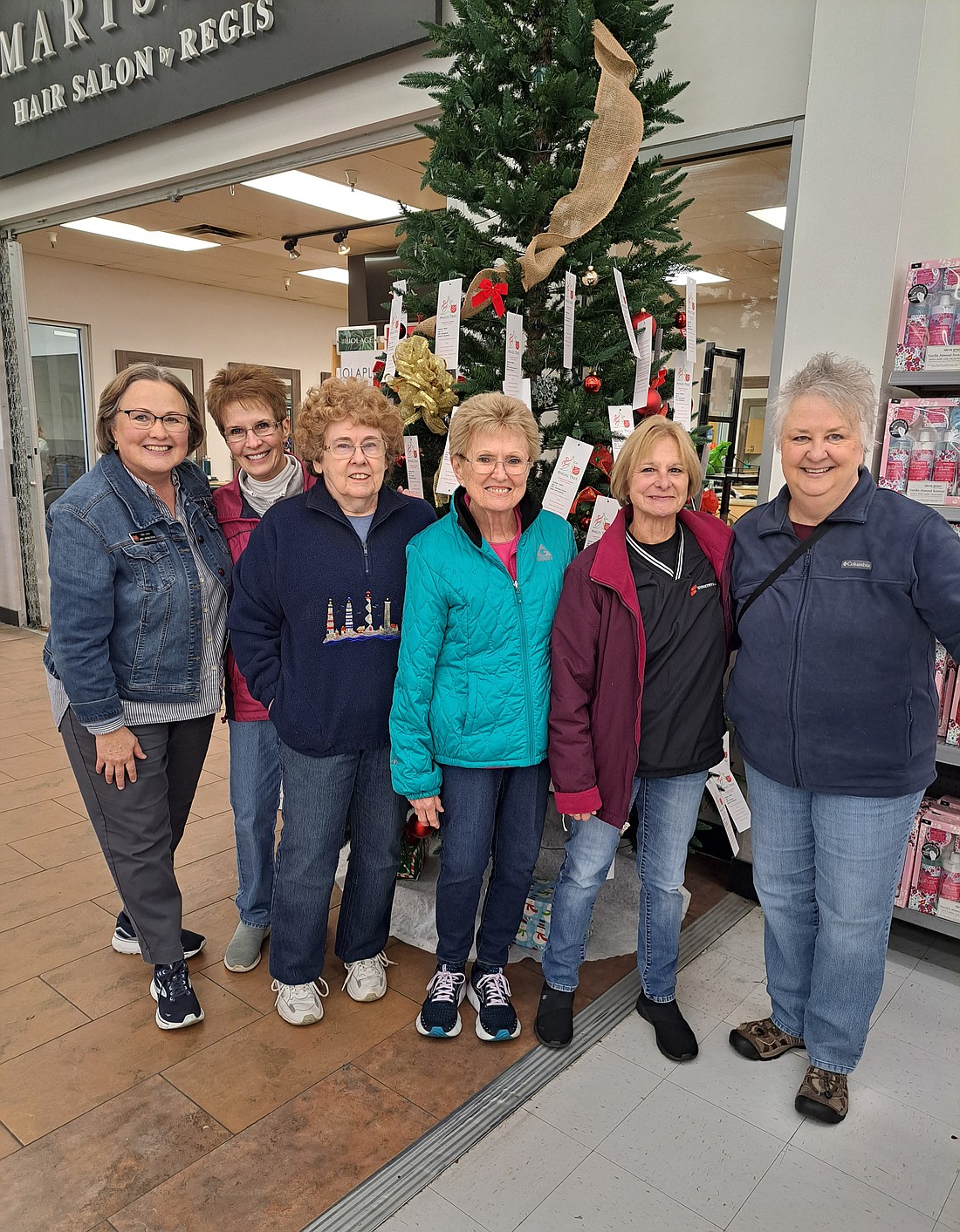 Women’s Auxiliary “Team Angel Tree” pictured at Walmart are Envoy Sina Locke, Tafra Krevinghouse, Ruth Casner, Jan Hammaker, Mary Cordill and Cindy Coppes. Photo provided.