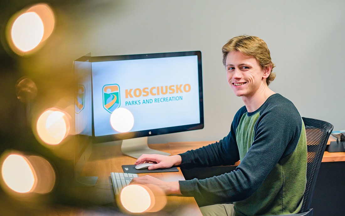 Grace College visual communication design major Ethan Jordan designed the Kosciusko County Parks and Recreation Board logo as part of his internship with Grace Solutions. Photo Provided.