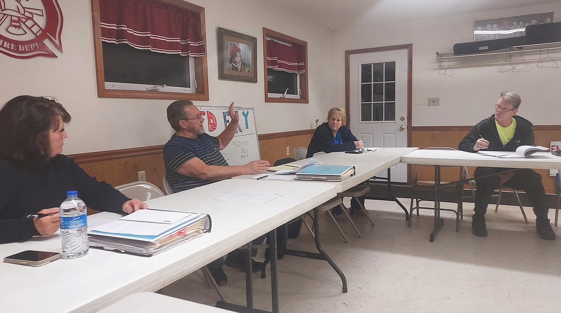 Pictured (L to R) are Burket Town Council members Lena Ball, Bill Rayburn and Debra Deniston and Street Superintendent Brad Bibler. Photo by Jackie Gorski, Times-Union