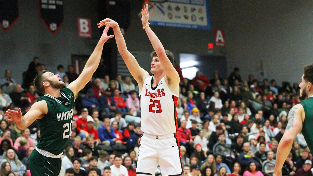 Pictured is Ian Scott rising for a jump shot during No. 1 Grace's win over Huntington on Wednesday.