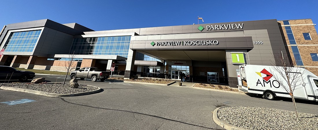 This December photo shows the front entrance of Parkview Kosciusko Hospital. On Tuesday, it was announced that Parkview Kosciusko Hospital is now open to serve patients in Warsaw and the surrounding community. Photo by David Slone, Times-Union