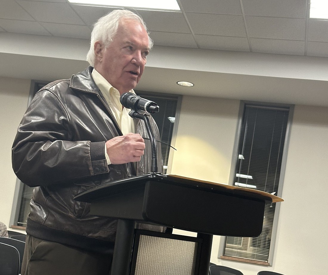 Attorney Steve Snyder presents the Galloways’ three variance petitions Monday to the Warsaw Board of Zoning Appeals. Photo by David Slone, Times-Union