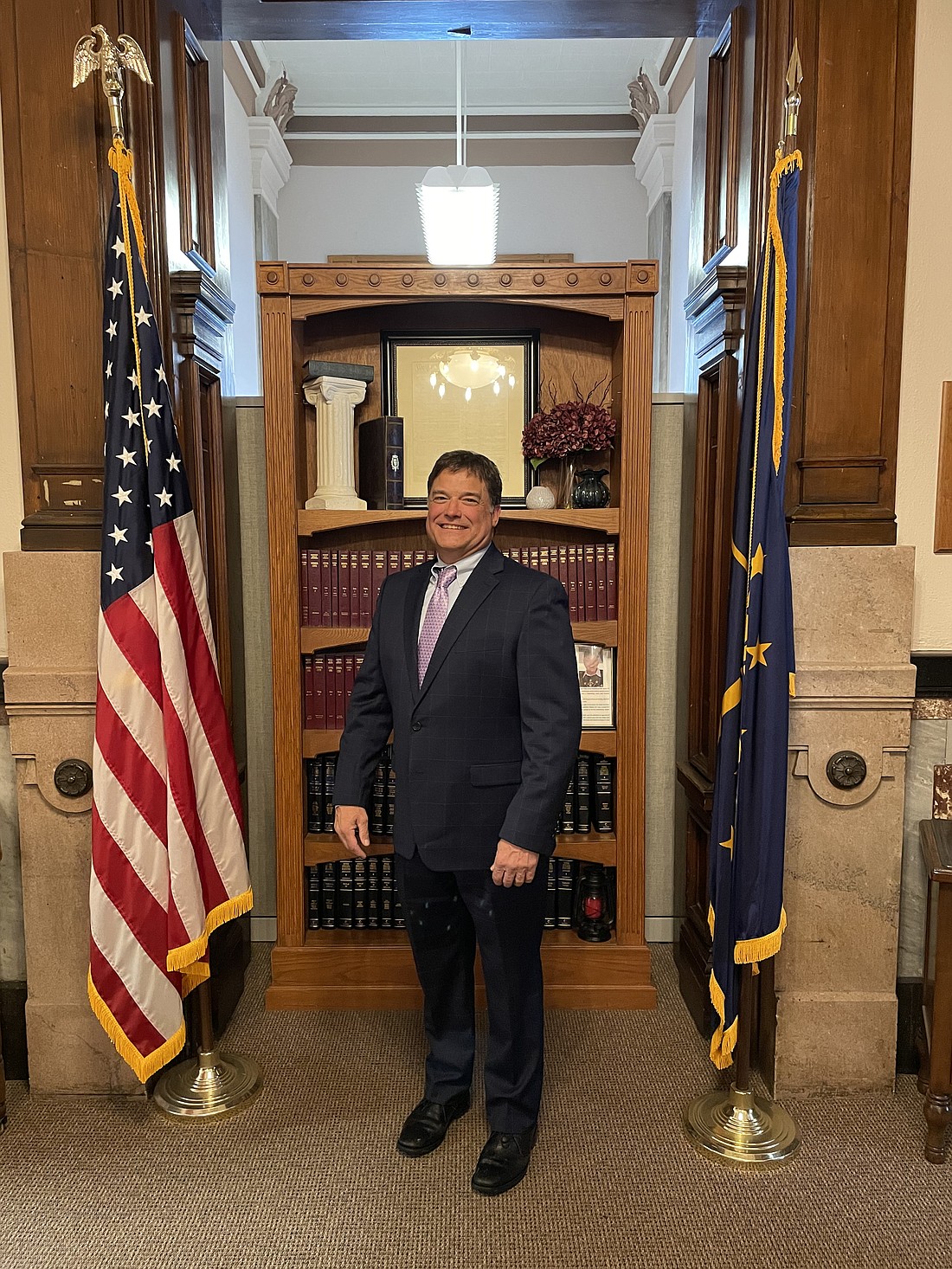 Attorney Jack Birch is pictured at the secretary of state’s office upon filing for Kosciusko County Circuit Court judge. Photo Provided