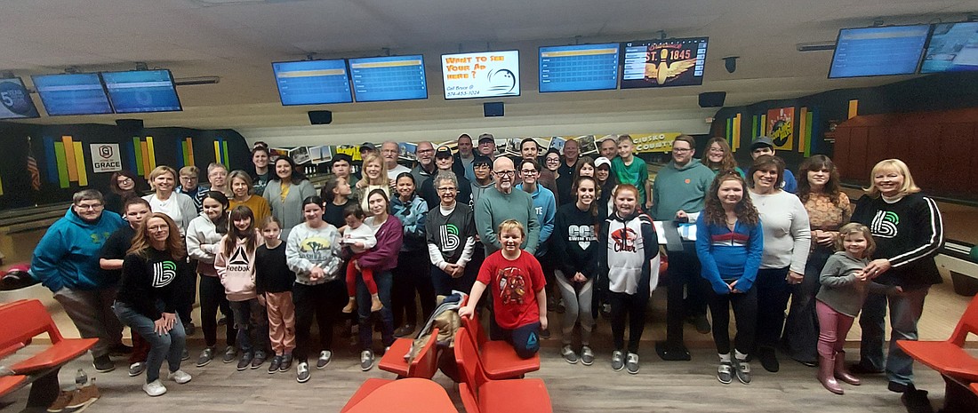 Pictured are the Big Brothers/Sisters and Little Brothers/Sisters attending the Big Brothers Big Sisters match activity Tuesday at The Bowling Alley hosted by First Merchants Bank. Photo by Jackie Gorski, Times-Union