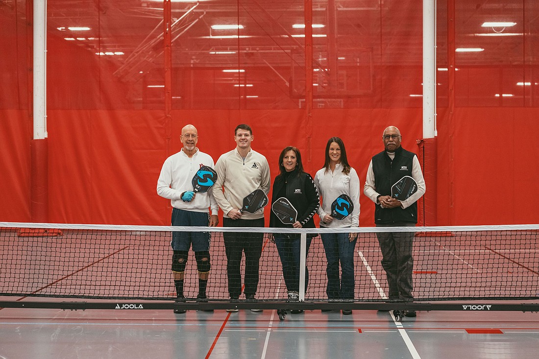 Pictured (L to R) are Rick Swaim, Winona Lake Town Councilman; Jordan Weidner, director of the Gordon Health and Wellness Center; Jennifer Stewart, grants manager at K21 Health Foundation; Angie Summers, K21 office manager; and Bill Smith, K21 board officer. Photo Provided