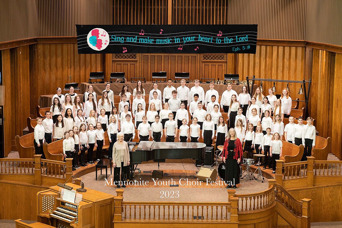 Members of the Classic Arts Programs Youth Chorale performed with other regional youth choral groups at the 2023 Mennonite Youth Choir Festival. Photo Provided.