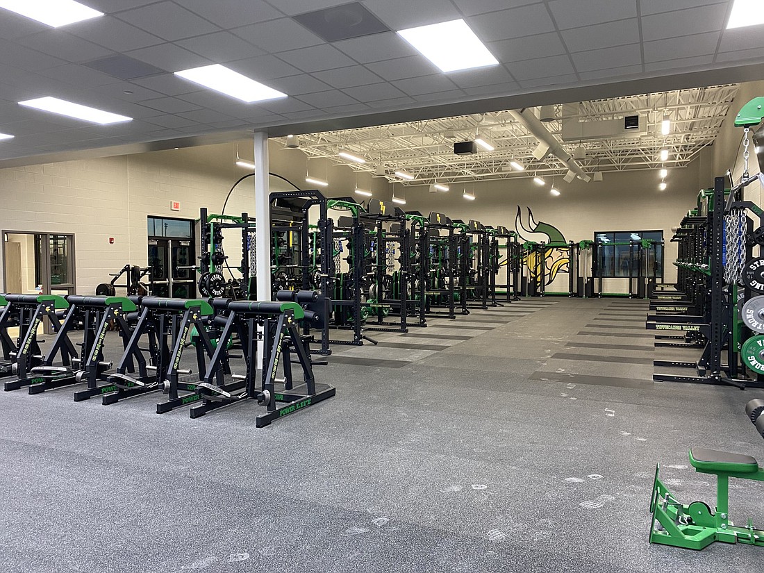 Tippecanoe Valley High School students recently started using the school’s new weight room, part of TVHS’s ongoing construction project. Photo by Leah Sander, InkFreeNews