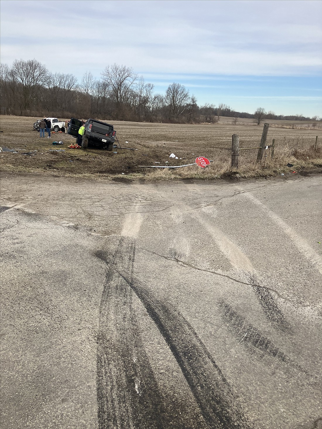 A Friday morning collision between a 2006 Hummer H2 and a 2010 Toyota Tacoma pickup claimed the life of a Warsaw man. Photo provided by Kosciusko County Sheriff's Office.