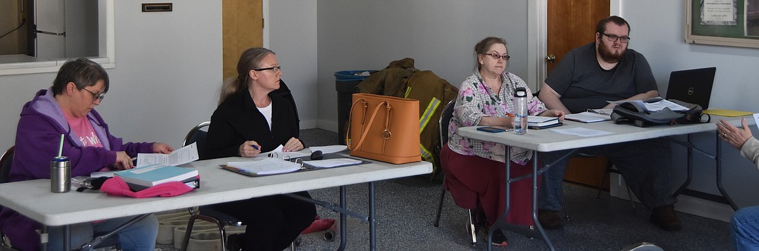 Pictured (L to R) are Sidney Town Councilwomen Rebecca Adams and Sharon Rancourt, Clerk-Treasurer Lisa Parrett and Council President Gavin Parrett. Photo by Patrick Webb, InkFreeNews