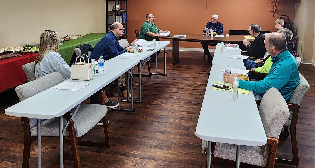 Members of the Kosciusko County Solid Waste Management District Board are shown at the Tuesday meeting. Photo by Patrick Webb, InkFreeNews