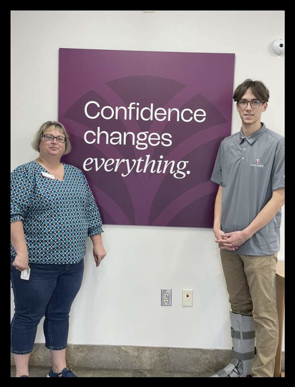 Pictured are Karen Myers and Milo Jones at the downtown Warsaw location of Everwise Credit Union. Photo Provided.