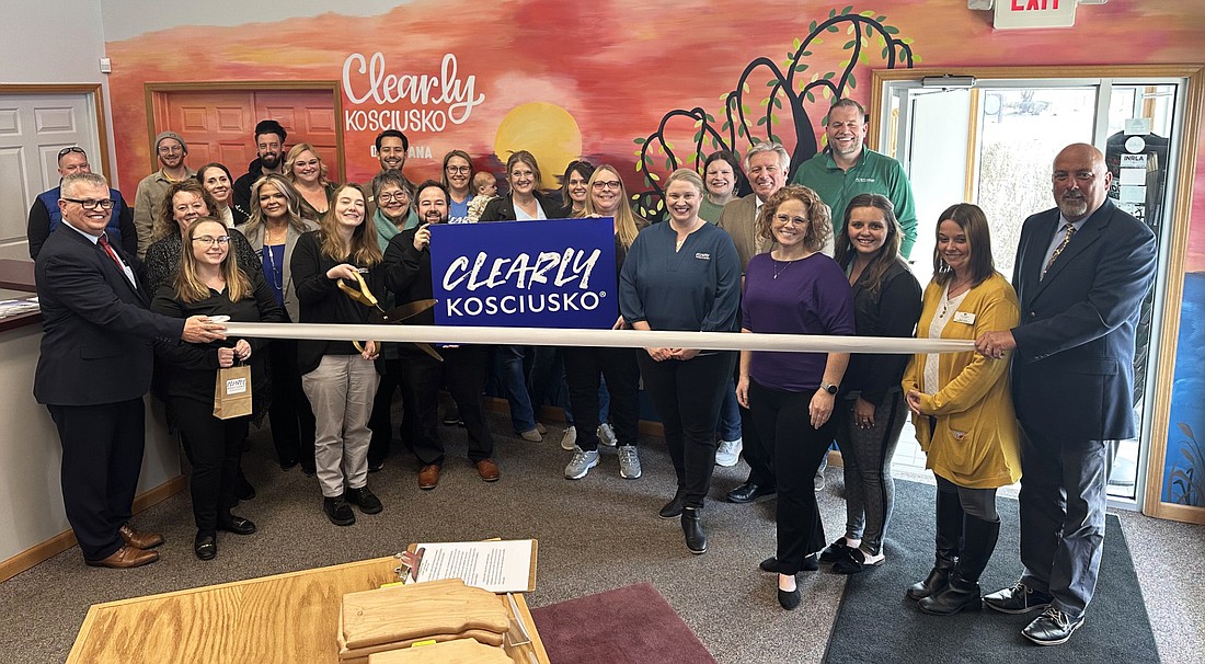 The Kosciusko County Convention and Visitors Bureau recently launched its official rebranding to “Clearly Kosciusko,” and Wednesday they had a ribbon-cutting ceremony with the Kosciusko Chamber of Commerce to celebrate the launch. Photo by David Slone, Times-Union