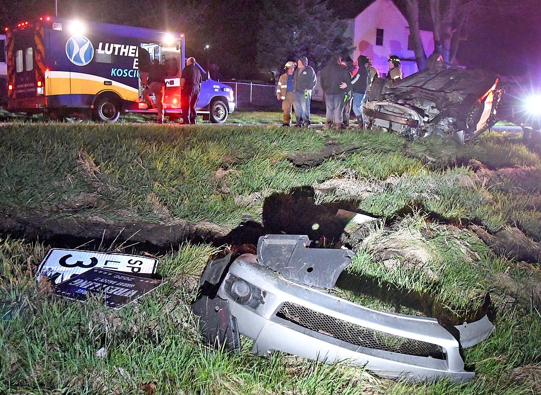 One person was injured after a midnight single-vehicle accident.
Photo by Gary Nieter, Times-Union