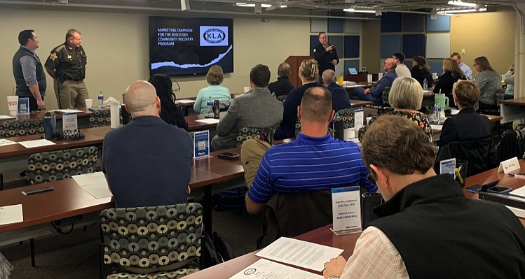 A presentation on “Marketing Campaign for Kosciusko Community Recovery Program” is given at Tuesday’s Kosciusko Leadership Academy Project Proud event. Photo Provided