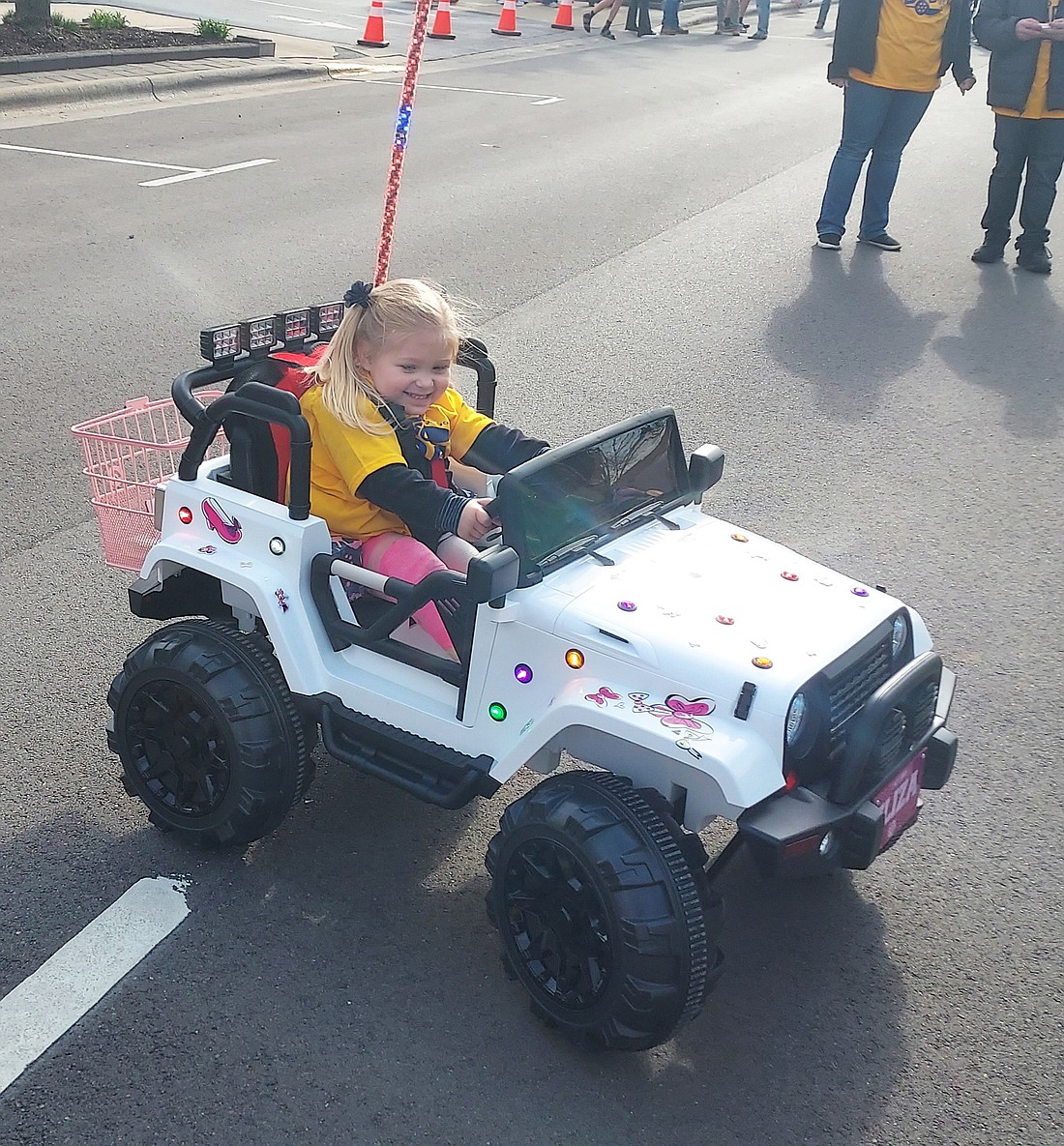 Eliza Pontius drives her Jeep around at Third Friday. Photo by Jackie Gorski, Times-Union