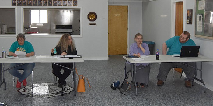 Pictured is the Sidney Town Council at its Monday meeting. Pictured (L to R) are Council members Rebecca Adams and Sharon Rancourt, Sidney Clerk-Treasurer Lisa Parrett and Sidney Council President Gavin Parrett. Photo by Patrick Webb, InkFreeNews