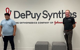 Pictured (L to R) are Valentin Rodriguez and his DePuy supervisor, Sean Smith. Photo Provided.