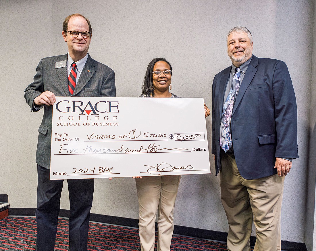 Grace College business administration major Quinisha Williams was awarded $5,000 for her business at the 12th annual Grace College Business Plan Competition on April 17. Photo Provided.