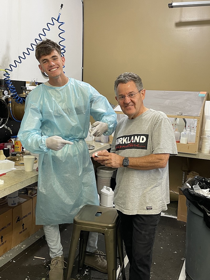 Pictured (L to R) are Noah VanPuffelen, WACC intern, and his supervisor, Phil Mercier, president of OsteoShape. Photo Provided