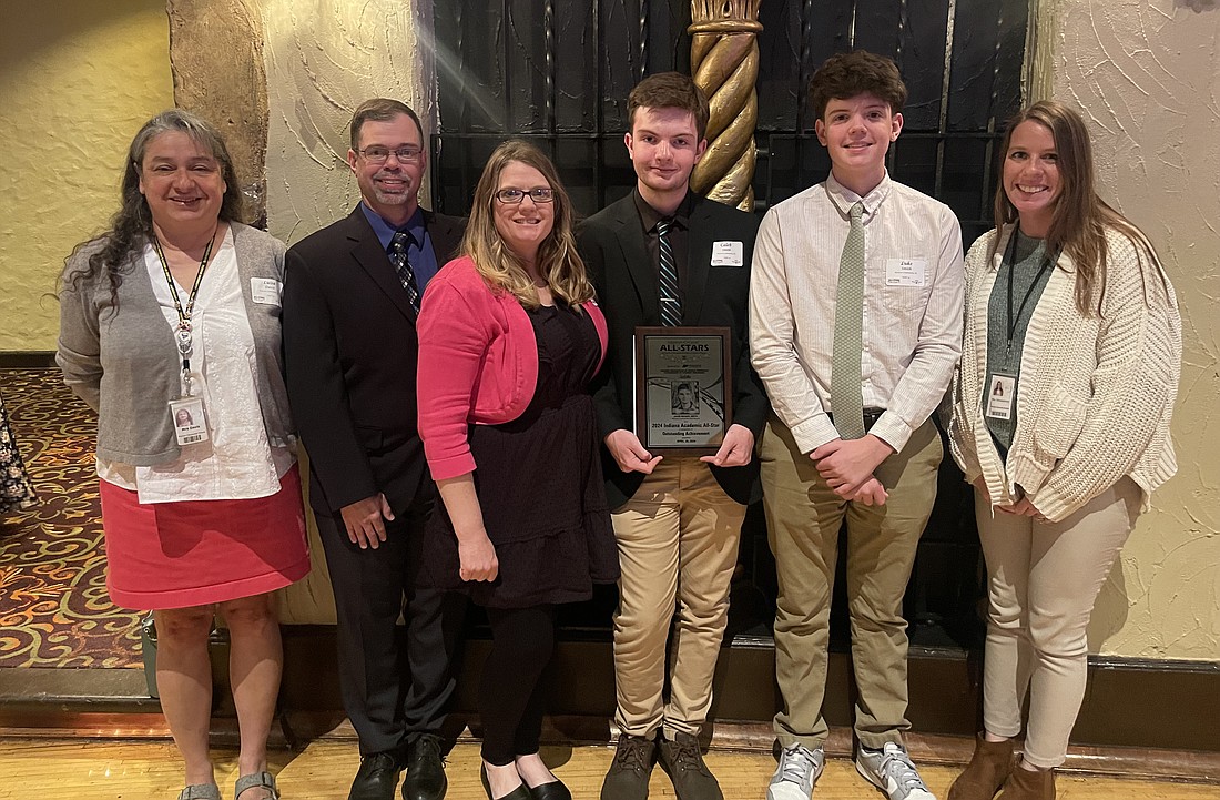 Pictured (L to R) are counselor Luisa Davis, father Seth Smith, mother Jolean Smith, Caleb Smith, brother Luke Smith and counselor Peyton Scharpenberg. Photo Provided