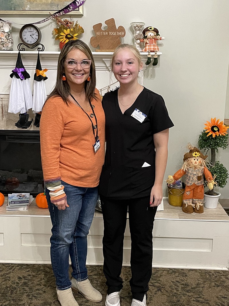 Pictured are Ronda Harris, clinical educator at Mason's, with intern Camille Kazee. Photo Provided.