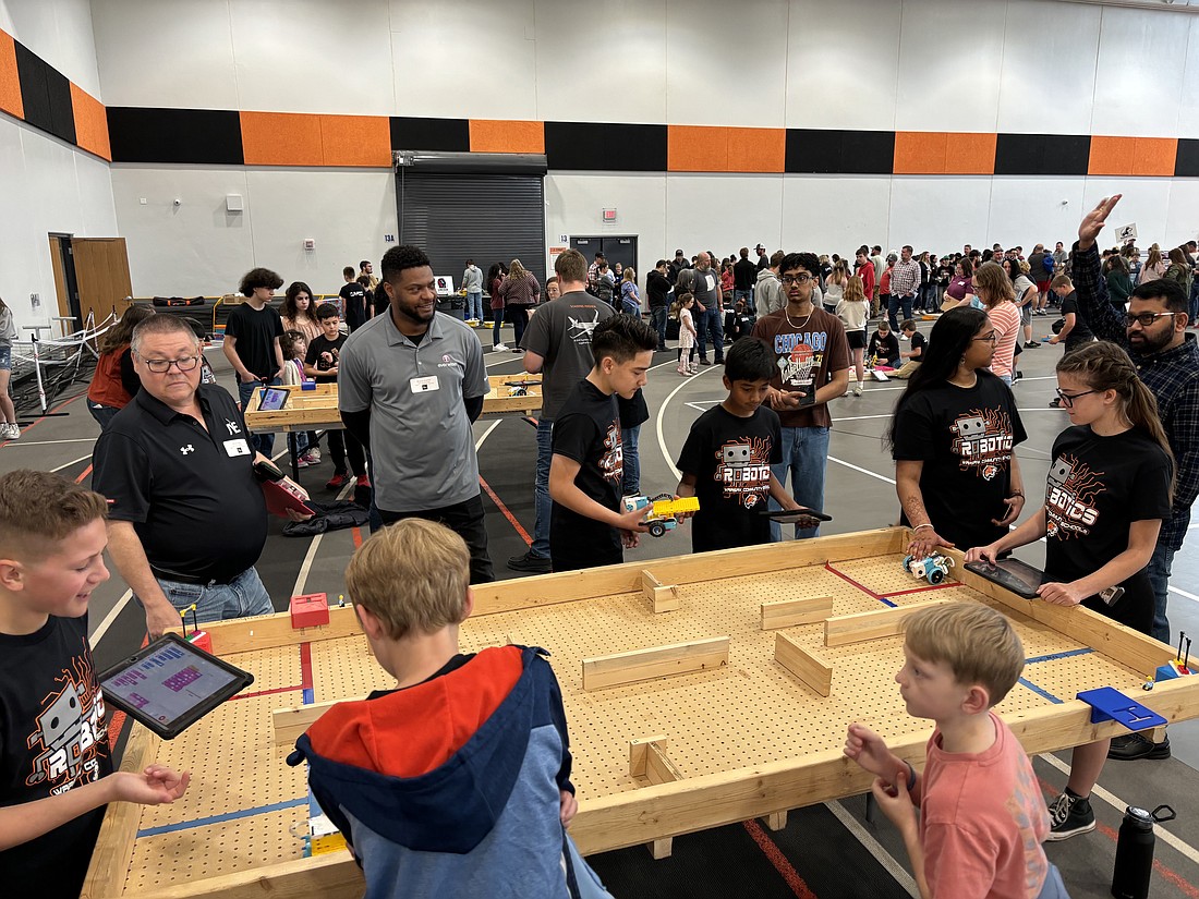 Pictured is Warsaw Community School’s robotics showcase celebration. Photo Provided.