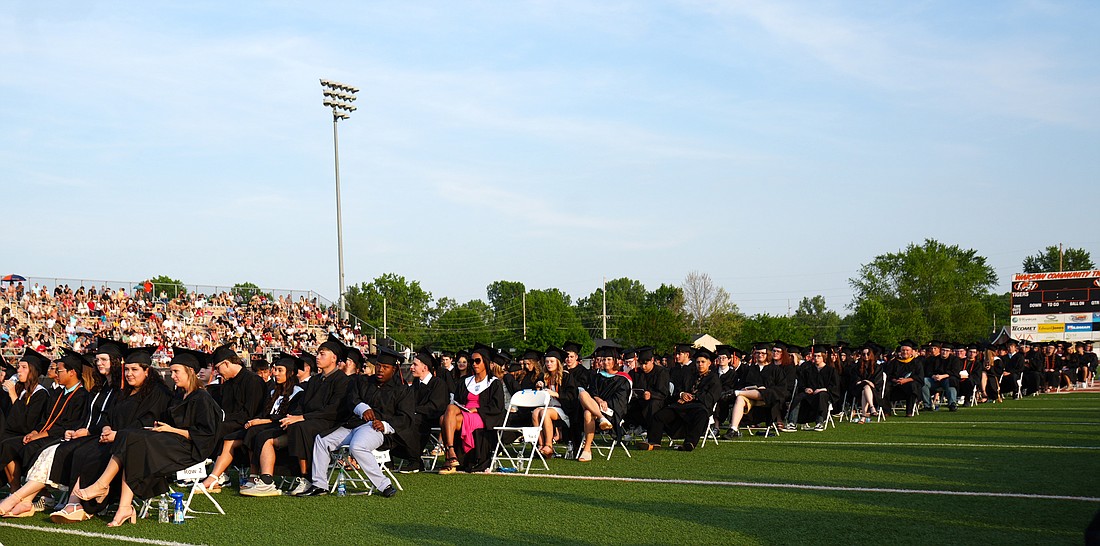 Pictured is a previous Warsaw Community High School commencement ceremony. Photo Provided.