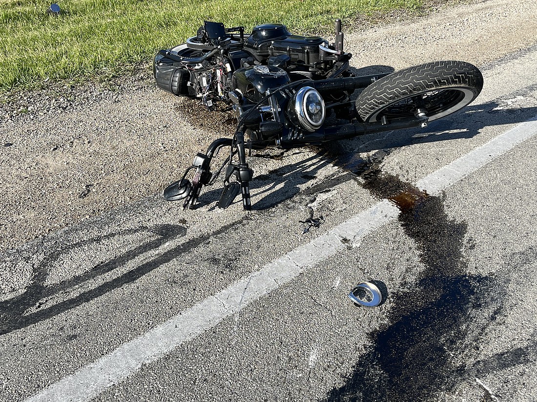 Preliminary investigation by the Kosciusko County Sheriff’s Office determined a 2012 Harley Davidson motorcycle (pictured) was southbound on Ind. 13 approaching Executive Drive. A 2023 Dodge Ram was on Executive Drive and proceeded to turn north on Ind. 13, failing to yield to the southbound motorcycle. Photo Provided By Kosciusko County Sheriff’s Office