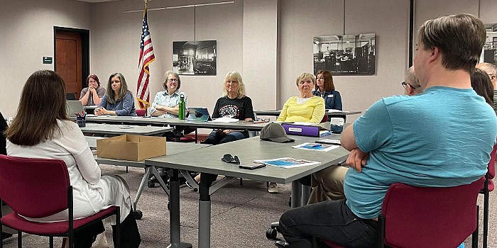 The Warsaw Community Public Library Board of Trustees heard from Ice Miller and Baker Tilly Monday about bonds. Photo by Liz Adkins, InkFreeNews