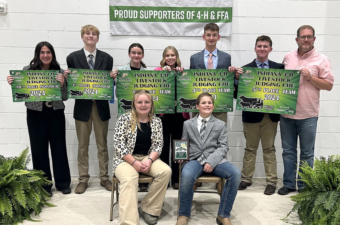 Pictured (L to R) are, front row: Lyla Clauson, Kade Jones; back row: McKinley Burton, Carter Grady, Haley Nelson, Libby Haab, Caleb Lechlitner, Landon Bewley and Michael Jones. Photo Provided.