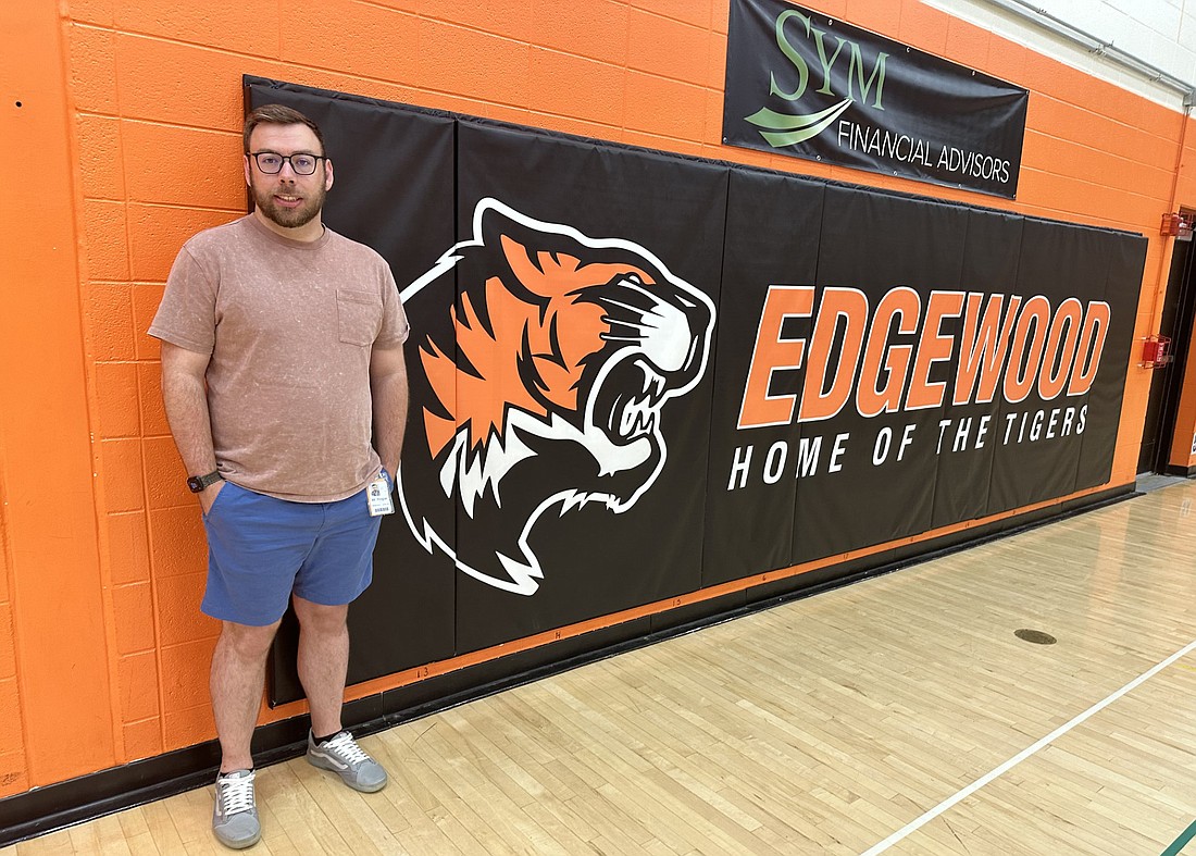 Edgewood Middle School eighth-grade history teacher Dylan Ringler is a nominee for the National History Day 2024 Patricia Behring Teacher of the Year Award. Photo by David Slone, Times-Union